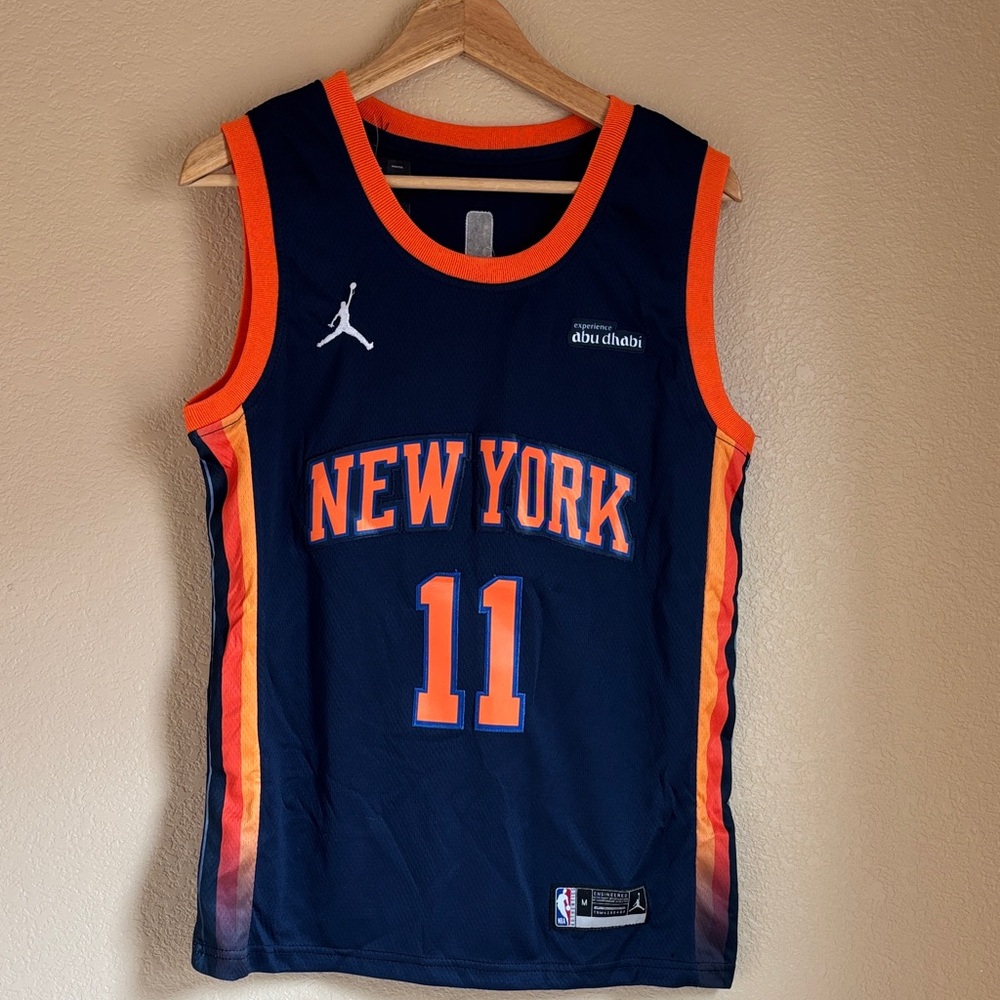 New York Basketball Jersey - Navy and Orange